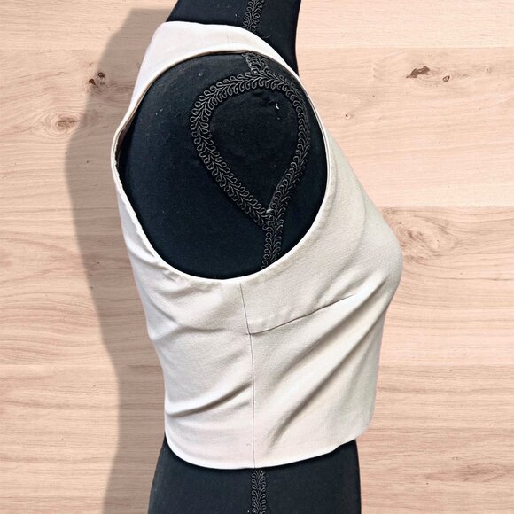 Elizabeth and James Cropped Sleeveless Top Back Zip Round Neck Blouse Shirt Smal - Picture 8 of 12